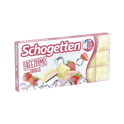 Schogetten Freeze Me Erdbeer | Limited Edition | Einfrieren und eiskalt genießen | 100 g Schokoladen-Tafel von Schogetten