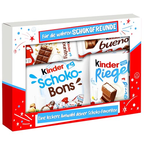 SchokoFreunde Kinderschokolade Geschenk Box - XXL Schokoladen Set für Geburtstag, dankeschön, abschied, weihnachten - Süßigkeiten Geschenkbox Großpackung - Riesen Liebe von Schokofreunde Geschenke
