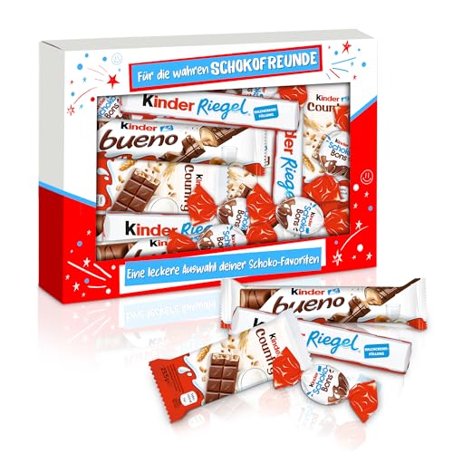 SchokoFreunde Kinderschokolade Geschenk Box - XXL Schokoladen Set für Geburtstag, dankeschön, abschied, weihnachten - Süßigkeiten Geschenkbox Großpackung - Riesen Liebe von Schokofreunde Geschenke