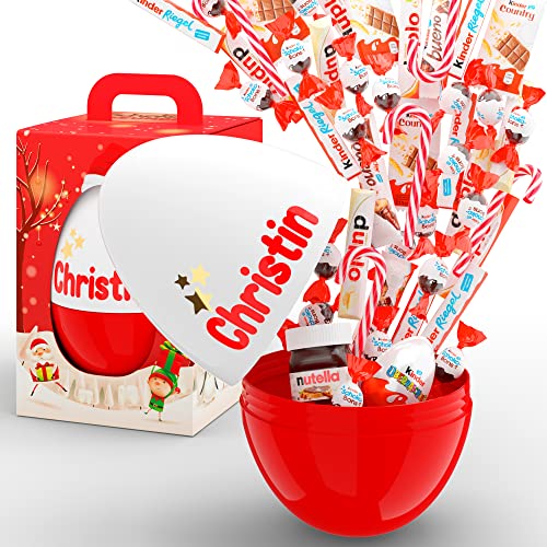 SchokoFreunde Geschenke ® Kinderschokolade personalisierte - XXL Weihnachten Schokolade Mix Geschenk Box für Kinder, Frauen, Männer - Riesen Süßigkeiten Überraschungsei personalisiert von Schokofreunde Geschenke