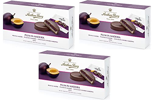 Anthon Berg Marzipan-Pasteten mit Schokoladen-Überzug und Pflaumen-Fruchtfüllung mit Madeira 3 x 220 gr. von Schokolade