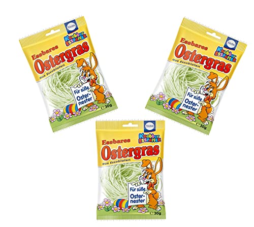 Küchle Ostergras 3er Pack - grünes Ostergras - essbares Ostergras aus Essoblaten von Schokolade