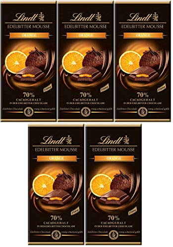Lindt Edelbitter Mousse Orange Zartbitter Schokolade 150 gr. x 5 von Schokolade