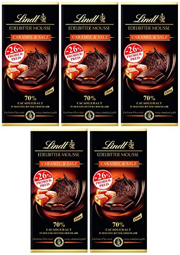 Schokolade Lindt Edelbitter Mousse Caramel Salz 150 gr. x 5 Gefüllte Edelbitterschokolade von Schokolade