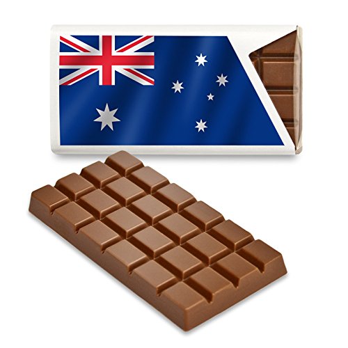 12 kleine Tafeln Schokolade - Fanartikel Süßigkeiten - Große Auswahl Länder, Nationen, Fahnen - Vollmilch (Australien) von Schokoladena
