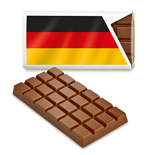 12 kleine Tafeln Schokolade - Fanartikel Süßigkeiten - Große Auswahl Länder, Nationen, Fahnen - Vollmilch (Deutschland) von Schokoladena