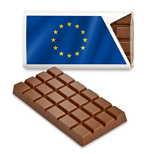 12 kleine Tafeln Schokolade - Fanartikel Süßigkeiten - Große Auswahl Länder, Nationen, Fahnen - Vollmilch (Europa) von Schokoladena