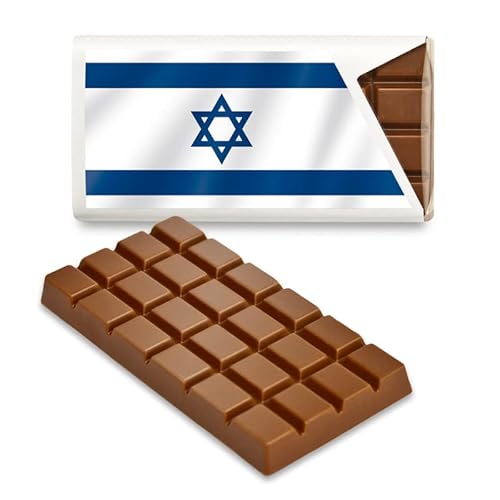 12 kleine Tafeln Schokolade - Fanartikel Süßigkeiten - Große Auswahl Länder, Nationen, Fahnen - Vollmilch (Israel) von Schokoladena