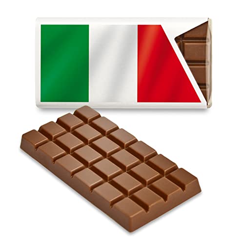 12 kleine Tafeln Schokolade - Fanartikel Süßigkeiten - Große Auswahl Länder, Nationen, Fahnen - Vollmilch (Italien) von Schokoladena