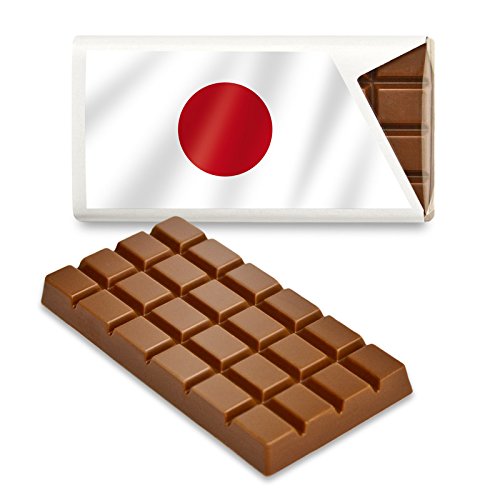 12 kleine Tafeln Schokolade - Fanartikel Süßigkeiten - Große Auswahl Länder, Nationen, Fahnen - Vollmilch (Japan) von Schokoladena