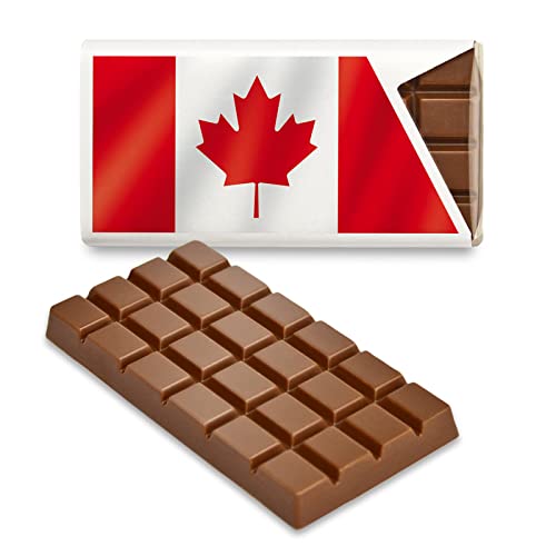 12 kleine Tafeln Schokolade - Fanartikel Süßigkeiten - Große Auswahl Länder, Nationen, Fahnen - Vollmilch (Kanada) von Schokoladena