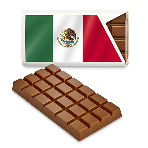 12 kleine Tafeln Schokolade - Fanartikel Süßigkeiten - Große Auswahl Länder, Nationen, Fahnen - Vollmilch (Mexiko) von Schokoladena