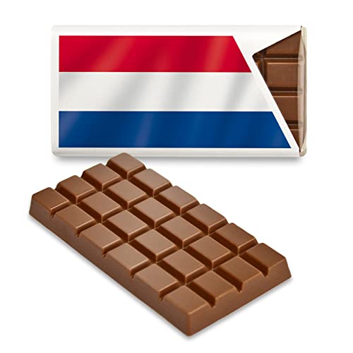 12 kleine Tafeln Schokolade - Fanartikel Süßigkeiten - Große Auswahl Länder, Nationen, Fahnen - Vollmilch (Niederlande) von Schokoladena