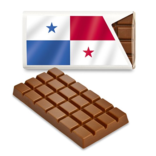 12 kleine Tafeln Schokolade - Fanartikel Süßigkeiten - Große Auswahl Länder, Nationen, Fahnen - Vollmilch (Panama) von Schokoladena