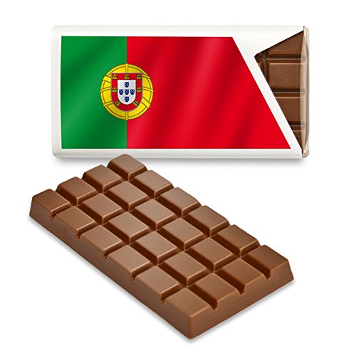 12 kleine Tafeln Schokolade - Fanartikel Süßigkeiten - Große Auswahl Länder, Nationen, Fahnen - Vollmilch (Portugal) von Schokoladena