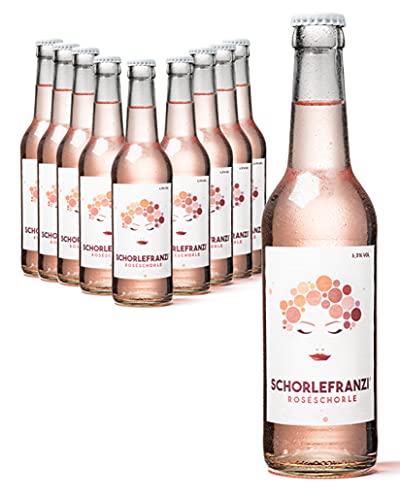SCHORLEFRANZ Roseschorle 12er-Set | Idealer Durstlöscher Mit Veganem Roséwein | Perfektes Wein Geschenk (6,3% Vol.) (12 x 0,33l) von Schorlefranzi - Roseschorle