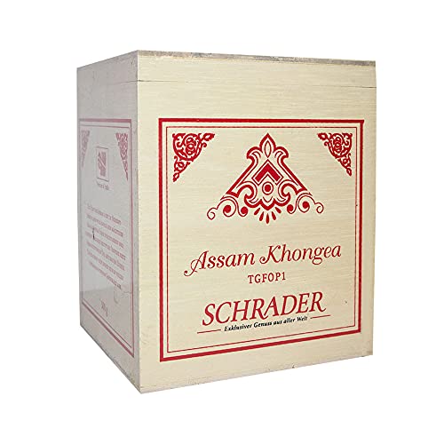 Schrader | Schwarzer Tee | Assam | Khongea TGFOP1| im Holzkistchen | 500g von Schrader