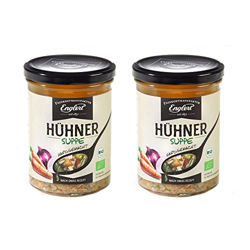 Englert | Hühnersuppen | 2er-Set | Bio-Qualität | 2 x 370ml im Glas von Schrader