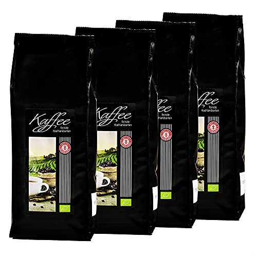 Kaffee-Spezialitäten aus drei Erdteilen, Bio, ganze Bohne (4 x 250g) von "Schrader"