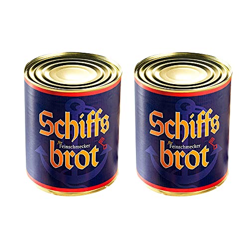 Schiffsbrote in 2 Sorten, Dosenbrot 1 Jahr Haltbarkeit, Roggenvollkornbrote für den Vorrat (2 x 500g) von "Schrader"