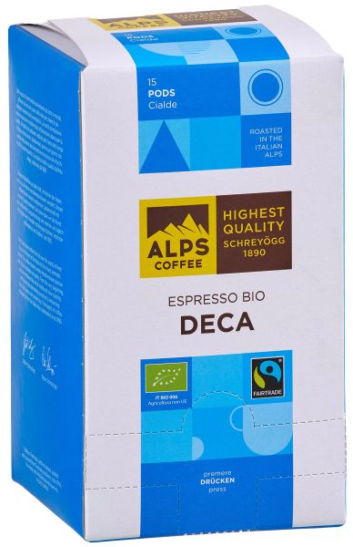Alps Coffee koffeinfreie Bio Pads, Kaffeepads Alps Coffee koffeinfreie Bio Pads, Kaffeepads von Alps Coffee