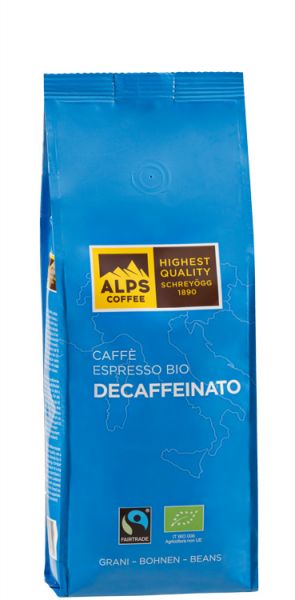 Alps Coffee Decaffeinato - entkoffeinierter Bio Fairtrade Espresso von Alps Coffee