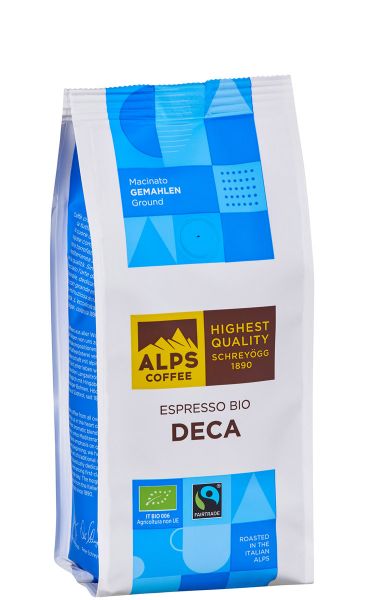 Alps Coffee Decaffeinato entkoffeinierter Bio-Fairtrade Espresso von Alps Coffee