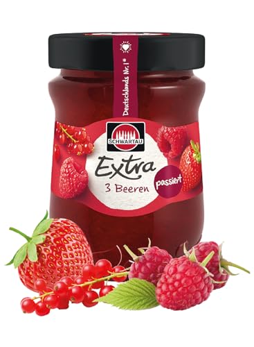 Schwartau Extra 3 Beeren, Konfitüre ohne Stücke & ohne Kerne, 340g Schwartau Extra 3 Beeren, Konfitüre ohne Stücke & ohne Kerne, 340g von Schwartau