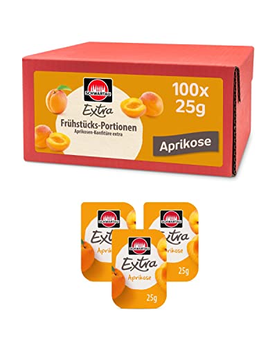 Schwartau Extra Aprikose Portionen, Konfitüre Portionsschalen, Großpackung, 100x25g von Schwartau