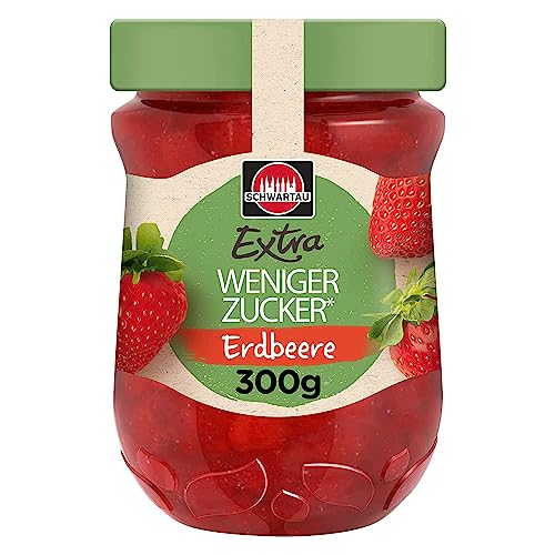 Schwartau Extra Weniger Zucker Erdbeere, zuckerreduzierter Fruchtaufstrich, 300g von Schwartau