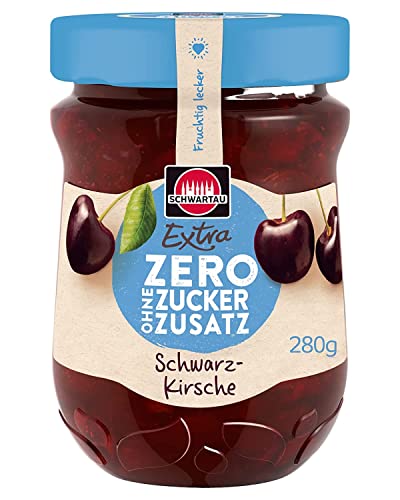 Schwartau Extra Zero Schwarzkirsche, Fruchtaufstrich ohne Zuckerzusatz, 15 kcal pro 25g, 280g von Schwartau