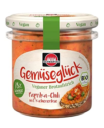 Schwartau Gemüseglück Paprika-Chili mit Kichererbse, veganer Bio Gemüseaufstrich, 135 g Schwartau Gemüseglück Paprika-Chili mit Kichererbse, veganer Bio Gemüseaufstrich, 135 g von Schwartau
