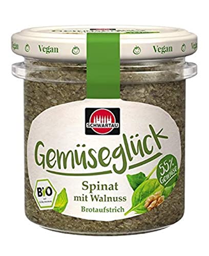 Schwartau Gemüseglück Spinat mit Walnuss, veganer Bio Gemüseaufstrich, 135 g von Schwartau