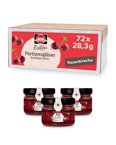 Schwartau Extra Sauerkirsche, Konfitüre Portionsgläser, für Brunch, Café oder Buffet, 72x28,3g von Schwartau