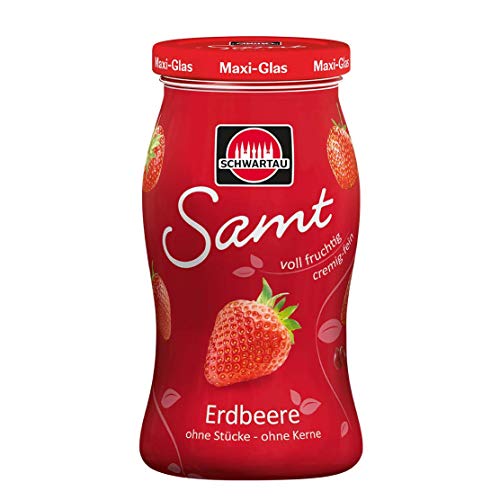 Schwartau Samt Maxi Erdbeere, Fruchtaufstrich, ohne Stücke - ohne Kerne, 8er Pack (8 x 465 g) von Schwartau