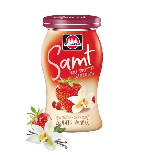 Schwartau Samt Erdbeer-Vanille, Fruchtaufstrich ohne Stücke und ohne Kerne, 270g Schwartau Samt Erdbeer-Vanille, Fruchtaufstrich ohne Stücke und ohne Kerne, 270g von Schwartau