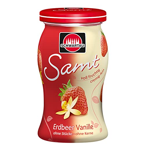 Schwartau Samt Erdbeer-Vanille, Fruchtaufstrich, ohne Stücke - ohne Kerne, 8er Pack (8 x 270 g) von Schwartau
