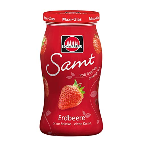 Schwartau Samt Maxi Erdbeere, Fruchtaufstrich, ohne Stücke - ohne Kerne, 465g Glas von Schwartau Samt