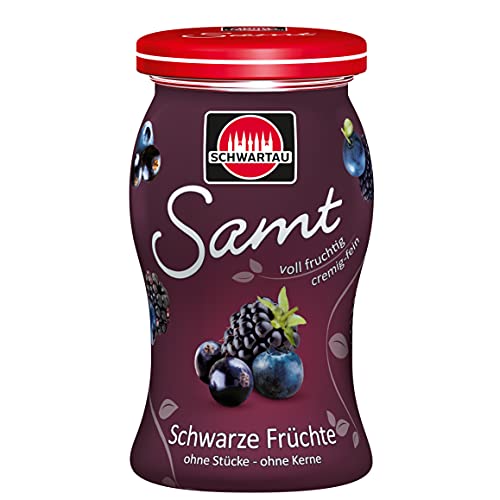 Schwartau Samt Schwarze Früchte, Fruchtaufstrich, ohne Stücke - ohne Kerne, 8er Pack (8 x 270 g) von Schwartau