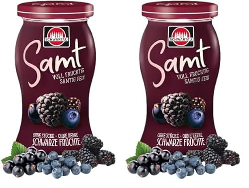 Schwartau Samt Schwarze Früchte, Fruchtaufstrich ohne Stücke & ohne Kerne, 270g (Packung mit 2) von Schwartau