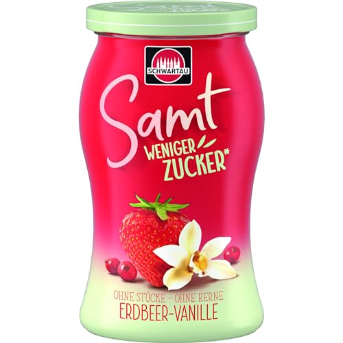 Schwartau Samt Weniger Zucker Erdbeer-Vanille, zuckerreduzierter Fruchtaufstrich, 255g von Schwartau
