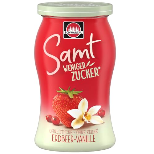 Schwartau Samt Weniger Zucker Erdbeer-Vanille, zuckerreduzierter Fruchtaufstrich, 255g Schwartau Samt Weniger Zucker Erdbeer-Vanille, zuckerreduzierter Fruchtaufstrich, 255g von Schwartau