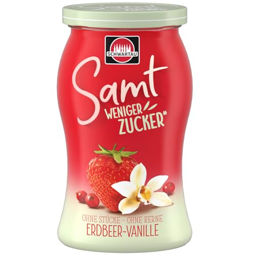 Schwartau Samt Weniger Zucker Erdbeer-Vanille, zuckerreduzierter Fruchtaufstrich, 255g von Schwartau