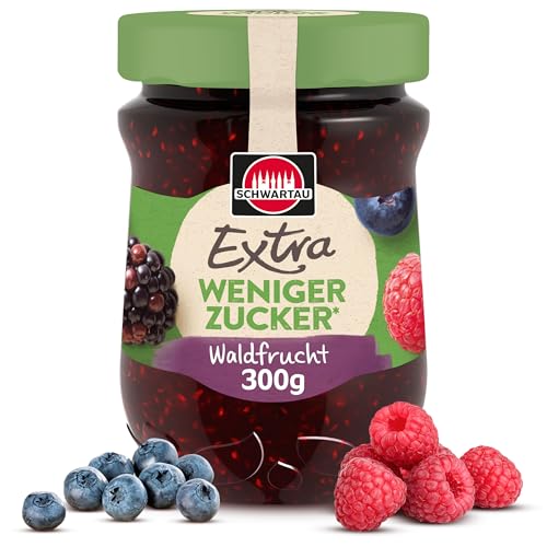 Schwartau Extra Weniger Zucker Waldfrucht, zuckerreduzierter Fruchtaufstrich, 300g von Schwartau