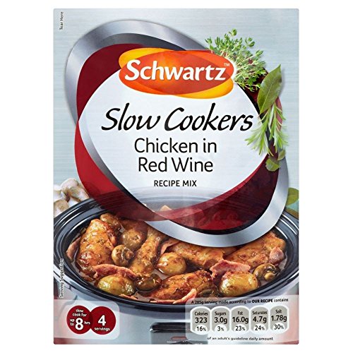 Schwartz Raclettgeräte Hähnchen in Rotwein Rezept Mix (40 g) - Packung mit 2 von Schwartz