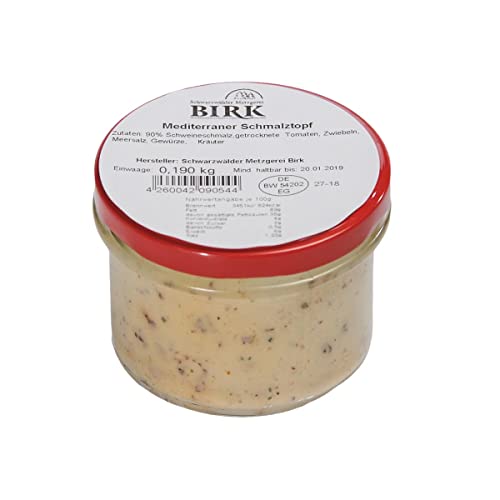 Schwarzwälder Metzgerei Birk Mediterraner Schmalztopf aus eigener Herstellung Schwarzwälder Metzgerei Birk Mediterraner Schmalztopf aus eigener Herstellung von Schwarzwälder Metzgerei Birk