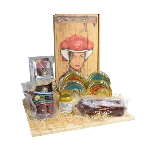 Schwarzwald Metzgerei Dosenwurst Set - Tolles Geschenkpaket mit haltbaren Wurstkonserven, Schinken, Salami, Bauernwürste, Altbadischer Senf - 8 teilig von Schwarzwald Metzgerei Schaufler