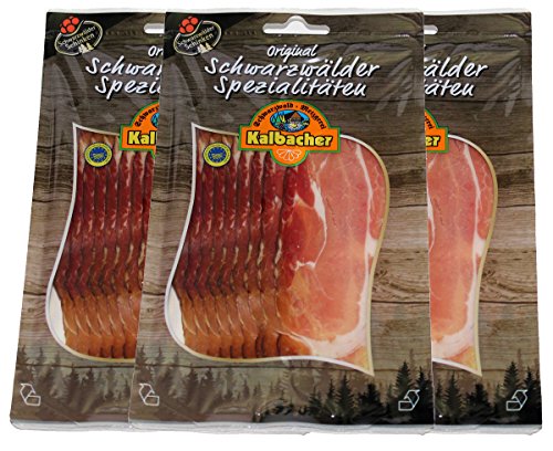 Schwarzwälder Schinken, 3x 100g Packung Feinschnitt - Deutsche Produktion - Traditionell geräuchert - Einzigartiger Geschmack Schwarzwälder Schinken, 3x 100g Packung Feinschnitt - Deutsche Produktion - Traditionell geräuchert - Einzigartiger Geschmack von Schwarzwaldmetzgerei Kalbacher