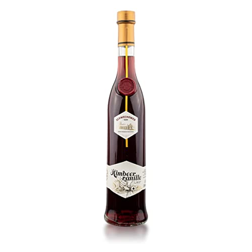 Schwechower Likör Himbeer-Vanille 0,5l (18% Vol) - Fein-fruchtiger Likör aus vollreifen Himbeeren mit einer zarten Vanillenote 500ml | ein sinnliches Geschmackserlebnis von Schwechower Obstbrennerei GmbH