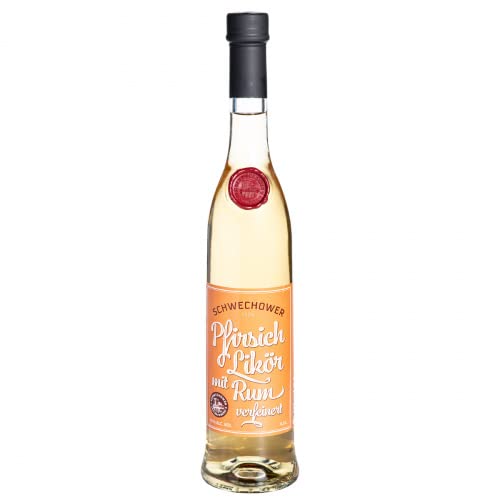 Likör Peach & Rum 0,5l (18% Vol.) - Pfirsichlikör mit Rum verfeinert von Schwechower Obstbrennerei GmbH